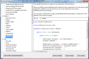 A screenshot of Sample Browser with Docotic samples