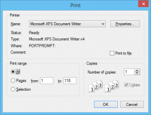 PDF print dialog